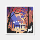 Twilight Forest Kerstmis Santa slee Servet (Voorkant)