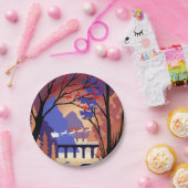 Twilight Forest Kerstmis Sinterklaas slee Papieren Bordje (Feest)