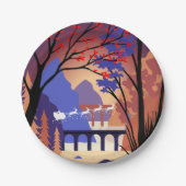 Twilight Forest Kerstmis Sinterklaas slee Papieren Bordje (Voorkant)