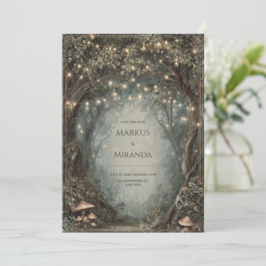 Twilight Forest luifel lichten en paddenstoel brui Kaart (Staand voorkant)