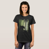 Twilight Forest Outdoor Romantic Grizzly Bear Silh T-shirt (Voorkant volledig)