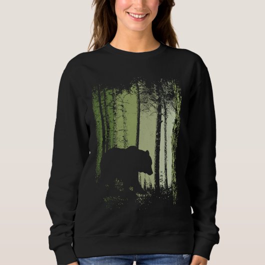 Twilight Forest Outdoor Romantic Grizzly Bear Silh Trui (Voorkant)