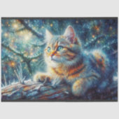 Twilight Forest Woodland Fantasy Cat Decoupage  Tissuepapier (Voorkant)