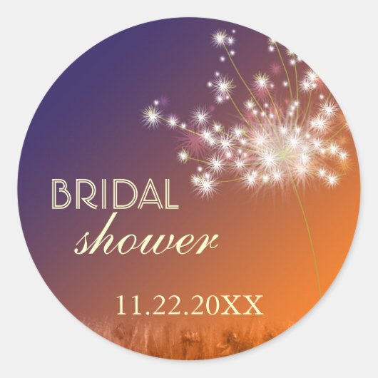 Twilight Garden Dandelion Vrijgezellenfeest Ronde Sticker (Voorkant)