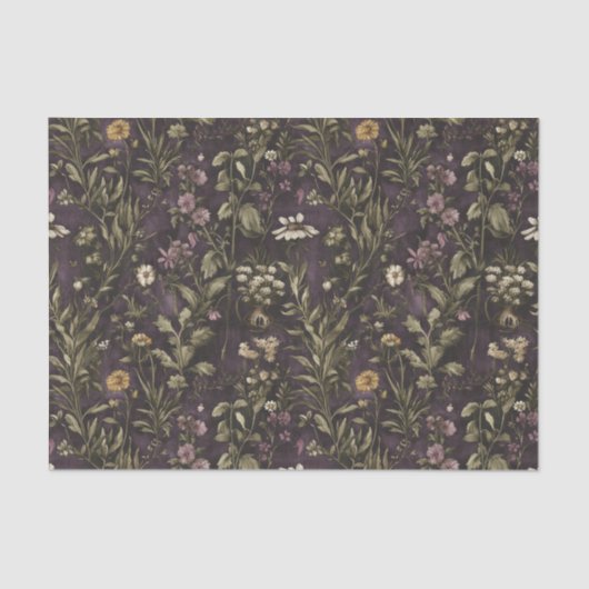 Twilight Garden Tissue Paper – Betoverde Bloemen Tissuepapier (Voorkant)