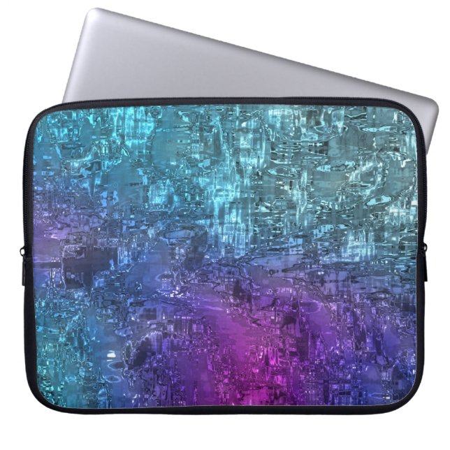 Twilight Geometric Abstract Art Laptop Hoesje Laptop Sleeve (Voorkant)