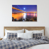 Twilight, George Washington BridgePalisades, NJ. Canvas Afdruk (Insitu (Slaapkamer))
