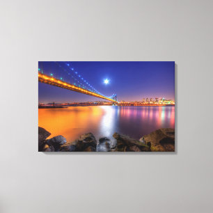 Twilight, George Washington BridgePalisades, NJ. Canvas Afdruk