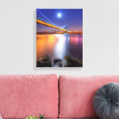 Twilight, George Washington BridgePalisades, NJ. Canvas Afdruk (Insitu (Woonkamer))