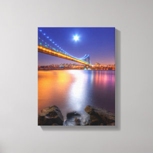 Twilight, George Washington BridgePalisades, NJ. Canvas Afdruk