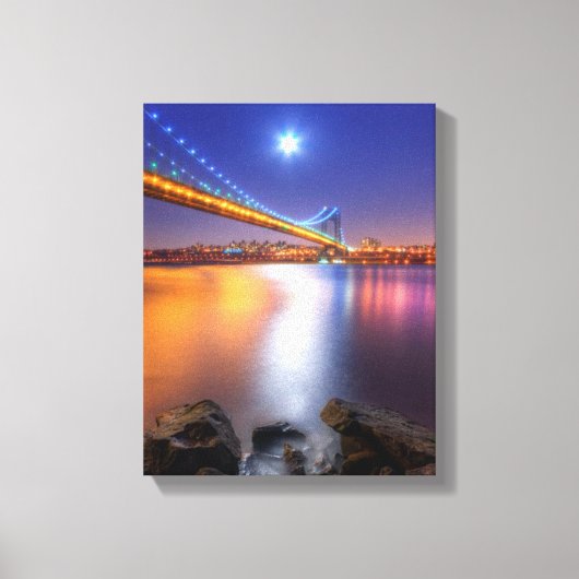 Twilight, George Washington BridgePalisades, NJ. Canvas Afdruk (Voorkant)