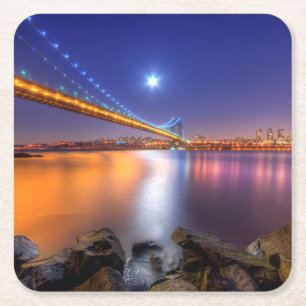 Twilight, George Washington BridgePalisades, NJ. Kartonnen Onderzetters