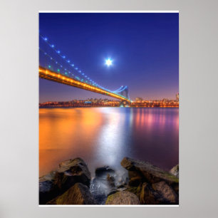 Twilight, George Washington BridgePalisades, NJ. Poster