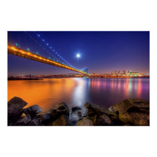 Twilight, George Washington BridgePalisades, NJ. Poster