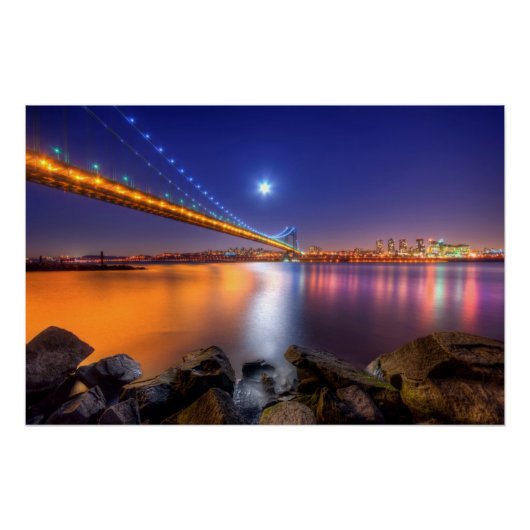 Twilight, George Washington BridgePalisades, NJ. Poster (Voorkant)
