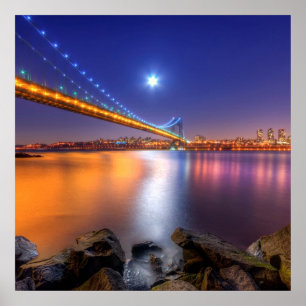 Twilight, George Washington BridgePalisades, NJ. Poster