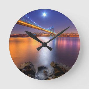Twilight, George Washington BridgePalisades, NJ. Ronde Klok