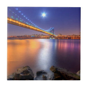 Twilight, George Washington BridgePalisades, NJ. Tegeltje