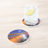 Twilight, George Washington BridgePalisades, NJ. Zandsteen Onderzetter (Zijkant)