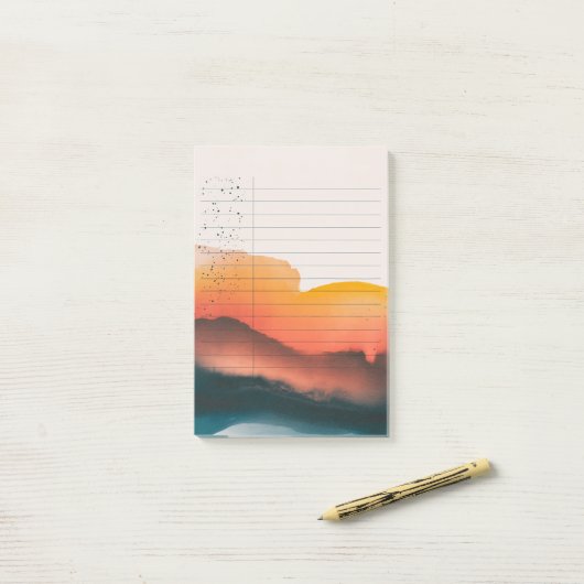 Twilight Gradient: Ink & Sky Post-it® Notes (Op bureau)