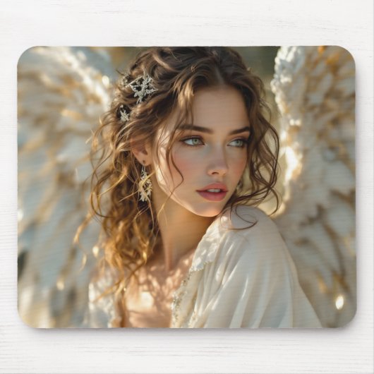 Twilight Guardian - Engel van vergulde vleugels Muismat (Voorkant)