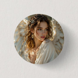 Twilight Guardian - Engel van vergulde vleugels Ronde Button 3,2 Cm