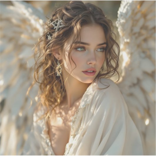 Twilight Guardian - Engel van vergulde vleugels Sticker (Voorkant)