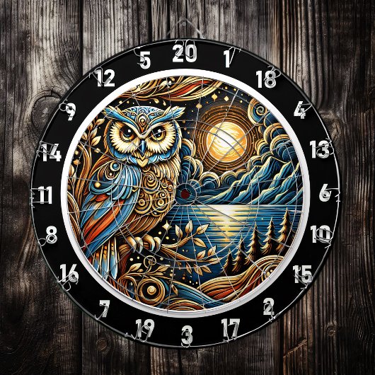Twilight Guardian Uil Dartboard Art Dartbord