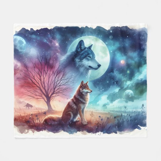 Twilight Guardians: Between Earth and Spirit Fleece Deken (Voorkant (Horizontaal))