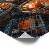 Twilight Harvest Vissers verzamelen krabben 12x16 Poster (Hoek)