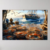 Twilight Harvest Vissers verzamelen krabben 36x24 Poster (Voorkant)