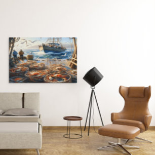 Twilight Harvest Vissers verzamelen krabben 36x24 Poster