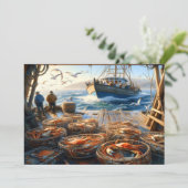 Twilight Harvest vissers verzamelen krabben Bedankkaart (Staand voorkant)