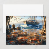 Twilight Harvest vissers verzamelen krabben Bedankkaart (Voorkant / Achterkant)