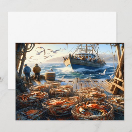 Twilight Harvest vissers verzamelen krabben Bedankkaart (Voorkant / Achterkant)