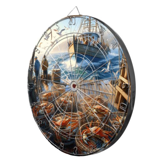 Twilight Harvest vissers verzamelen krabben Dartbord (Voorkant Rechts)