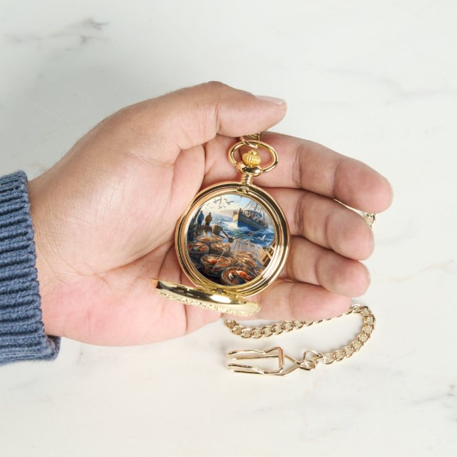 Twilight Harvest vissers verzamelen krabben Horloge (Hand)