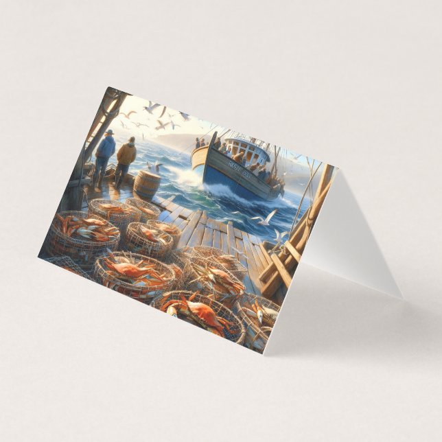Twilight Harvest vissers verzamelen krabben Kaart (Voorkant)