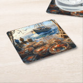 Twilight Harvest vissers verzamelen krabben Kartonnen Onderzetters (Schuin)