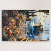 Twilight Harvest vissers verzamelen krabben Legpuzzel (Horizontaal)