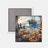 Twilight Harvest vissers verzamelen krabben Magneet (Voorkant / Achterkant)