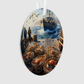 Twilight Harvest vissers verzamelen krabben Ornament (voorkant)
