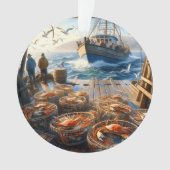 Twilight Harvest vissers verzamelen krabben Ornament (voorkant)