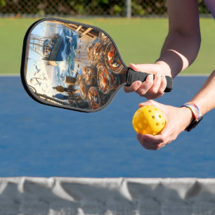 Twilight Harvest vissers verzamelen krabben Pickleball Paddle