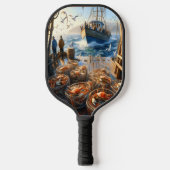 Twilight Harvest vissers verzamelen krabben Pickleball Paddle (Voorkant)