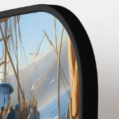 Twilight Harvest vissers verzamelen krabben Pickleball Paddle (Links Detail)