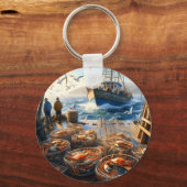 Twilight Harvest vissers verzamelen krabben Sleutelhanger (Voorkant)