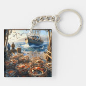 Twilight Harvest vissers verzamelen krabben Sleutelhanger (Achterkant)