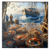 Twilight Harvest vissers verzamelen krabben Tegeltje (Voorkant)