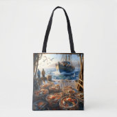 Twilight Harvest vissers verzamelen krabben Tote Bag (Voorkant)